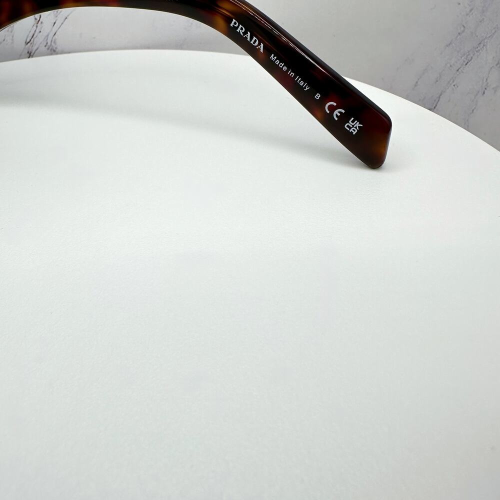 New PRADA Sunglasses Brown Root Tortoise Square Men's Plaque Logo - Picture 9 of 16